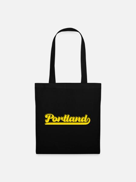 Portland Retro Script - Stoffbeutel - Schwarz