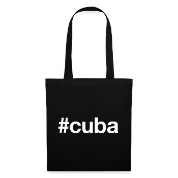 CUBA Hashtag Kuba - Stoffbeutel - Schwarz - Vorne