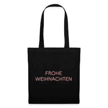 Frohe Weihnachten Candy Cane - Stoffbeutel - Schwarz - Vorne