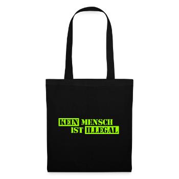 Personne n’est illégal - Migration - Illégalité - Sac en tissu - noir - Devant