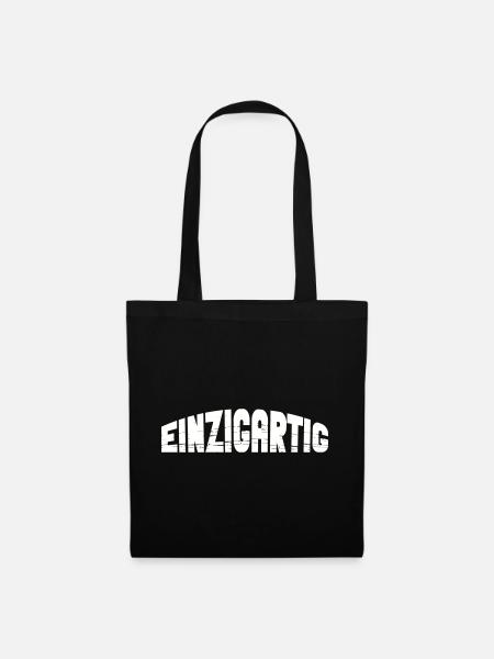 einzigartig - Stoffbeutel - Schwarz
