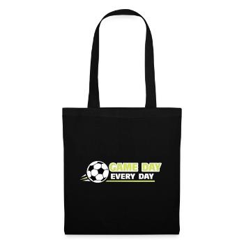 Football_Game Tag jeden Tag - Stoffbeutel - Schwarz - Vorne