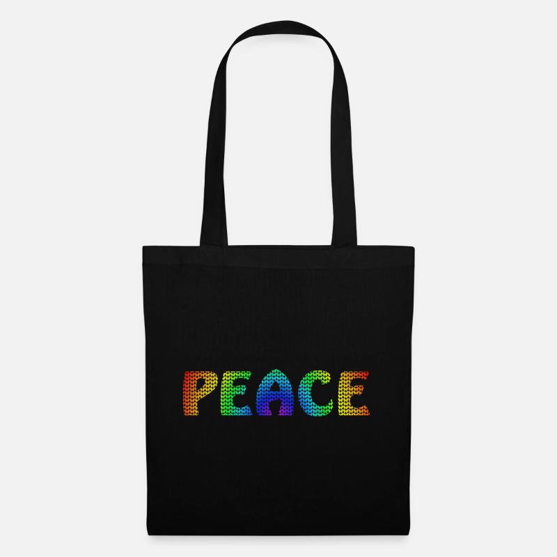 Peace Schmetterling Regenbogen - Stoffbeutel - Schwarz