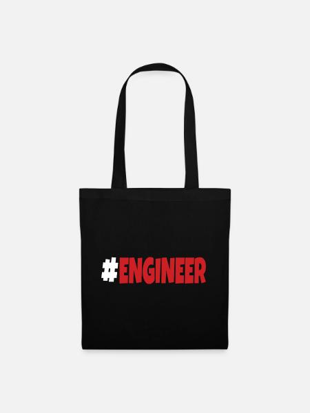#engineer Weiß und Rot - Stoffbeutel - Schwarz