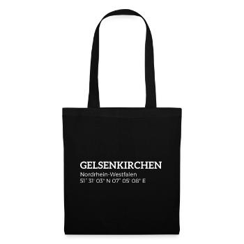 Coordonnées de Gelsenkirchen, Rhénanie-du-Nord-Westphalie - Sac en tissu - noir - Devant