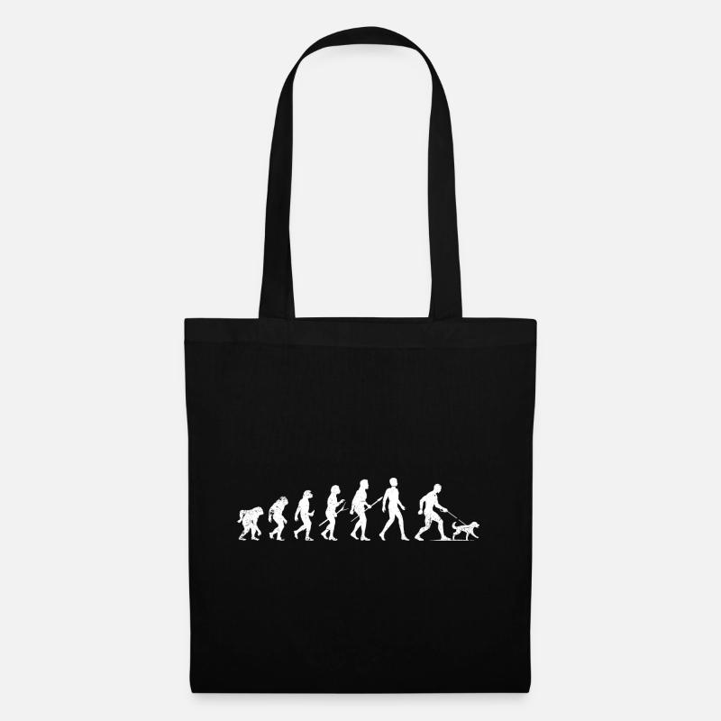 Evolution of Man and Canine - Tote Bag - black