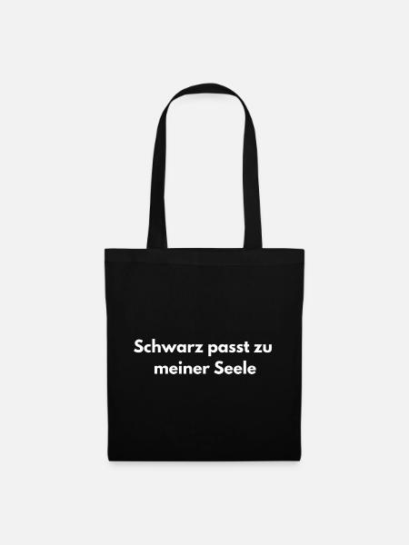 Schwarz & Seele – Dunkler Humor - Stoffbeutel - Schwarz