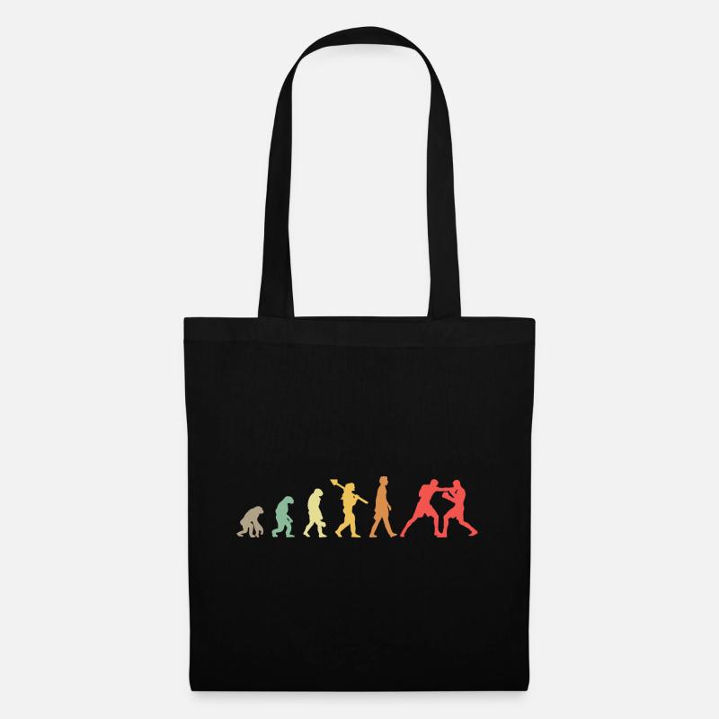 Boxing Evolution Boxen Entwicklung Retro - Stoffbeutel - Schwarz