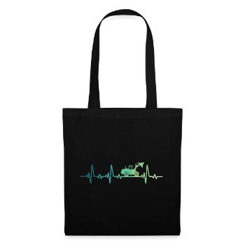 Chargeuse sur pneus battement de coeur Bulldozer - Sac en tissu - noir - Devant