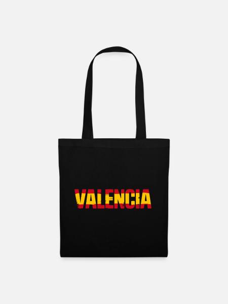 Valencia Flagge Spanien - Stoffbeutel - Schwarz