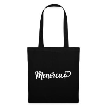 Menorca Herzschlag Spanien - Stoffbeutel - Schwarz - Vorne
