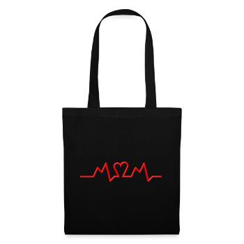 Heart Beat MOM V.2 Cadeau - Sac en tissu - noir - Devant