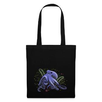 Octopus - Sous la mer - Sac en tissu - noir - Devant