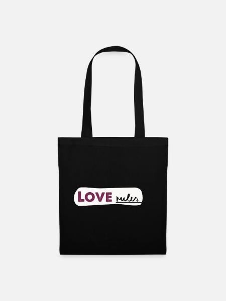 Love rules - Spruch Handlettering - Stoffbeutel - Schwarz