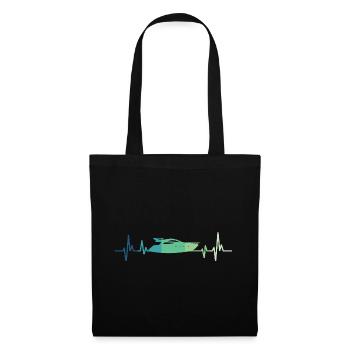 bateau à moteur battement de coeur yacht capitaine - Sac en tissu - noir - Devant
