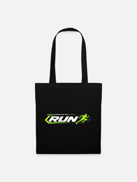 RUN Sprint Neon Racing Logo - Stoffbeutel - Schwarz