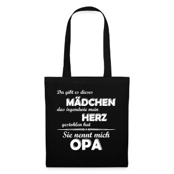 Ich liebe meine Enkelin - Opa - Stoffbeutel - Schwarz - Vorne