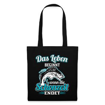 Das Leben beginnt wenn die Schonzeit endet - Stoffbeutel - Schwarz - Vorne