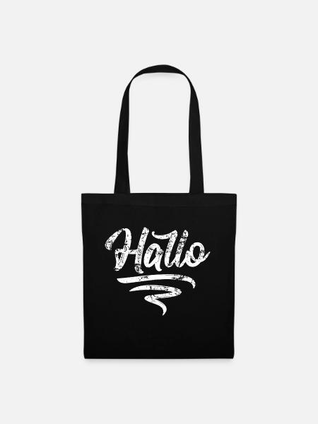 Hallo - Stoffbeutel - Schwarz