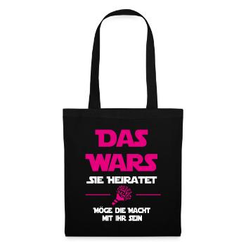 Das wars Sie heiratet - JGA Junggesellinnen - Stoffbeutel - Schwarz - Vorne