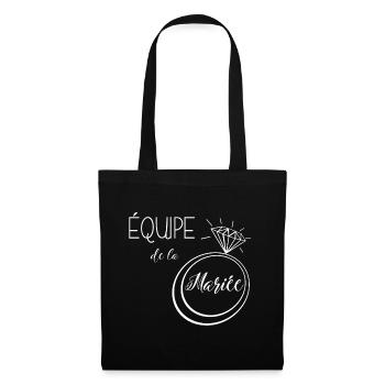 équipe de la mariée - Sac en tissu - noir - Devant