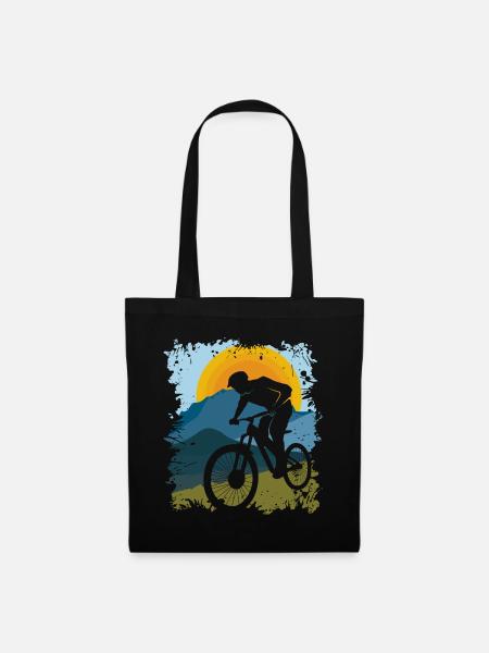 Mountain Bike | Mountains | Sun | Nature | Sport - Tote Bag - black