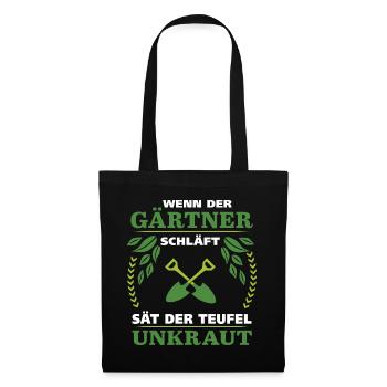 Gärtner Gartenarbeit Gartenfreund Unkraut jäten - Stoffbeutel - Schwarz - Vorne