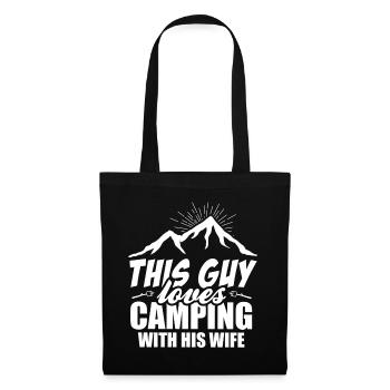 Dieser Typ liebt Camping mit seiner Frau - Stoffbeutel - Schwarz - Vorne