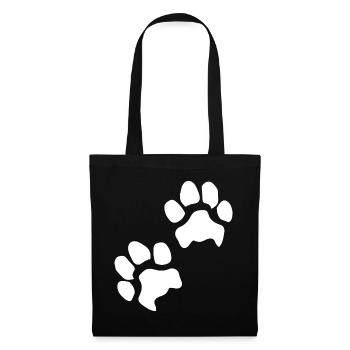 Empreintes de pattes pattes pattes chien chien - Sac en tissu - noir - Devant