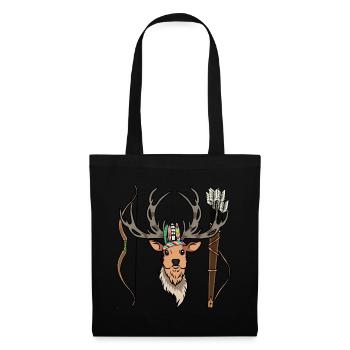 Cerf, Wapiti, Bois, Tête De Cerf, Chasses Sauvages - Sac en tissu - noir - Devant