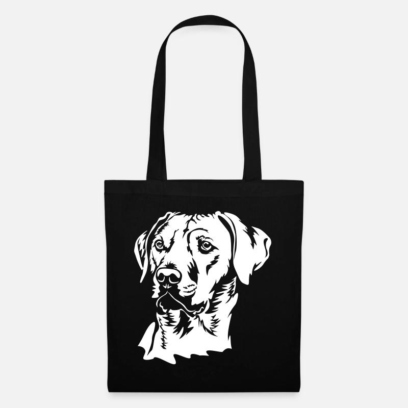 Rhodesian Ridgeback Kopf "Black Edition" - Stoffbeutel - Schwarz