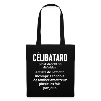 Célibatard - Humour noir pour Célibataire - Sac en tissu - noir - Devant