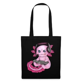 Gaming Axolotl Gamesolotl Geschenk Gamer Streamer - Stoffbeutel - Schwarz - Vorne