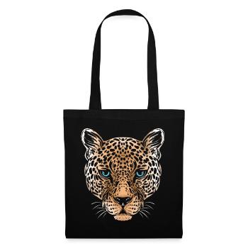 Leopard Gepard Jaguar - Stoffbeutel - Schwarz - Vorne