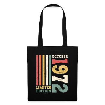 Octobre Né 1972 50e anniversaire Cadeau Cool - Sac en tissu - noir - Devant