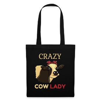 Kuh tshirt, Kuh Lady- Ferme - Sac en tissu - noir - Devant