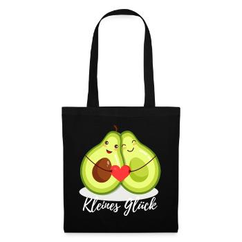 Kleines Glück - Werdende Eltern Avocado Familie - Stoffbeutel - Schwarz - Vorne