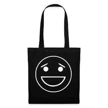 Emoji Skizze lachen weiß - Tote Bag - black - Front