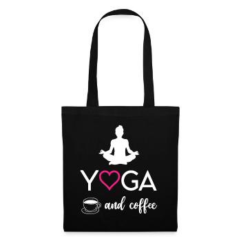 Yoga et café - Sac en tissu - noir - Devant
