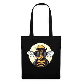 Biene Sonnenbrille Brummer Honigbiene - Stoffbeutel - Schwarz - Vorne