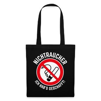 Nichtraucher – Ich Hab’s Geschafft! (3C / W) - Stoffbeutel - Schwarz - Vorne