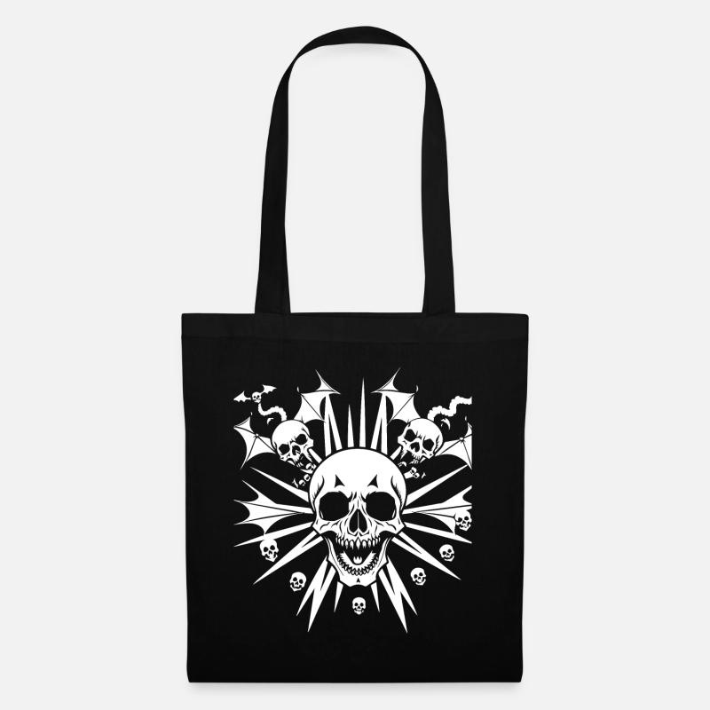 Horror Schädel Schädel Kunst Schädel Gothic Heavy Metal - Stoffbeutel - Schwarz