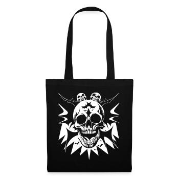 Horreur Crâne Crâne Art Crâne Gothique Heavy Metal - Sac en tissu - noir - Devant