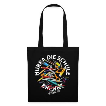 Hurra die Schule ist aus - Stoffbeutel - Schwarz - Vorne