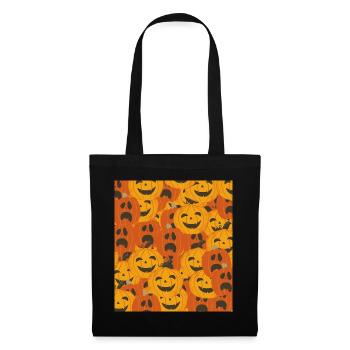 Spooky Pumpkins Halloween Pattern - Tote Bag - black - Front