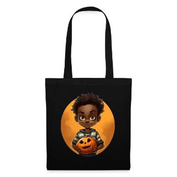 Cute Halloween Kid with Pumpkin - Tote Bag - black - Front