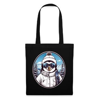 Pingouin mignon - Sac en tissu - noir - Devant