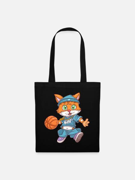 Chat de basket-ball - Sac en tissu - noir