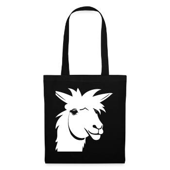 Lama Drôle Silhouette Effronté Amusant Lamas - Sac en tissu - noir - Devant