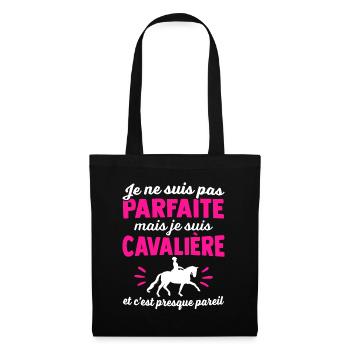 je suis une cavalière - Sac en tissu - noir - Devant